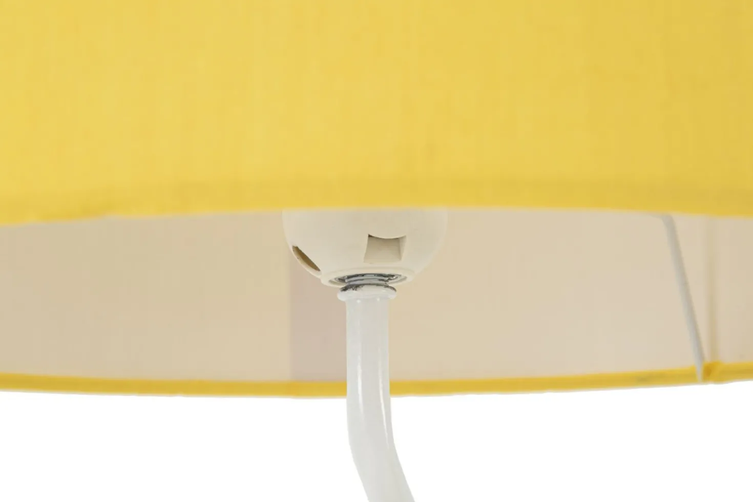 Lampe de table design flamme M.D.F Blanc abat-jour Tissu Jaune / Orange