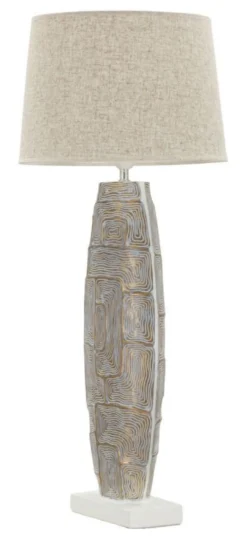 Lampe de table Eclips Tower Résine Polyrésine Abat-jour Tissu Beige