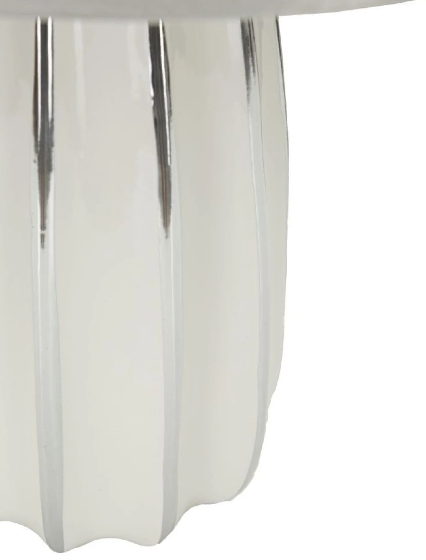 Lampe de table Emmi céramique blanche abat-jour tissu argenté