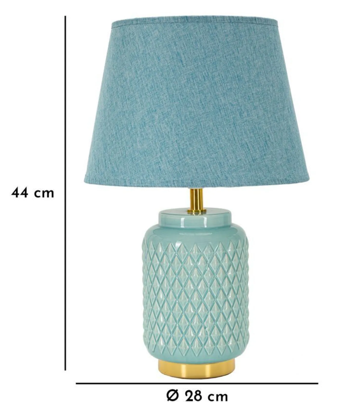 Lampe de table en céramique bleu clair abat-jour en tissu ciel