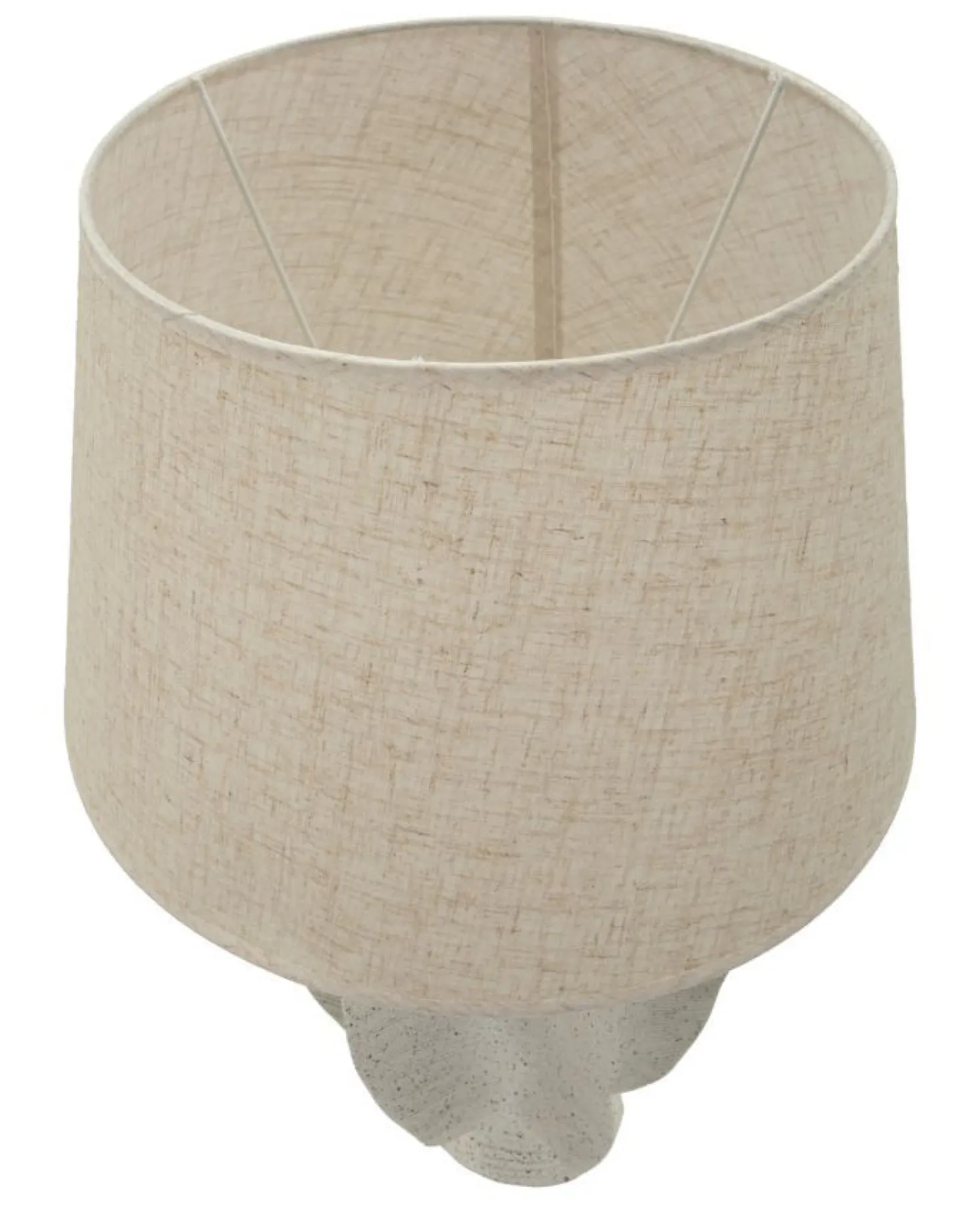 Lampe de table Ester Résine Ivoire Abat-jour Tissu Brut