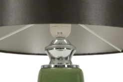 Lampe de table Eva Verre Vert abat-jour Velours Noir