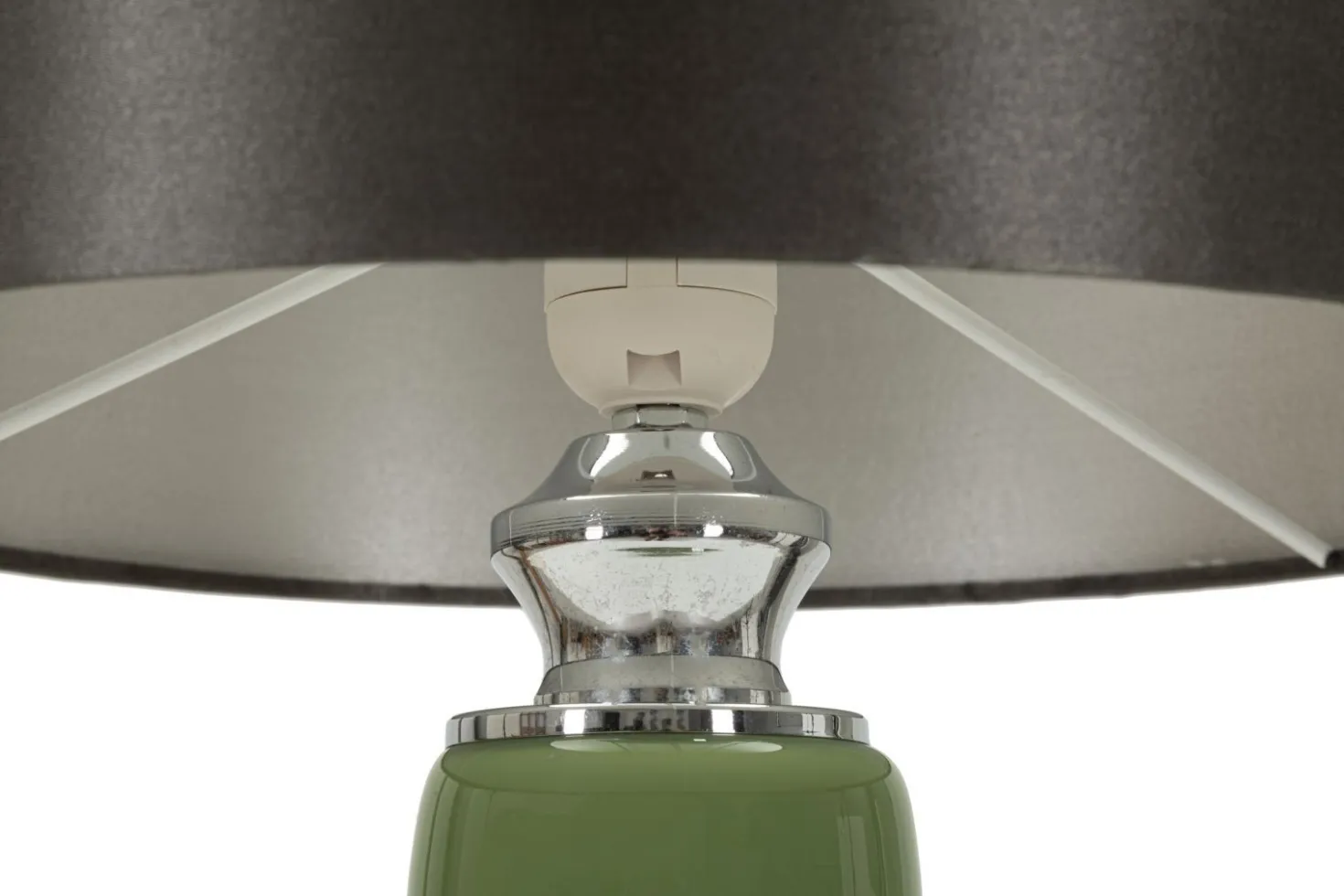 Lampe de table Eva Verre Vert abat-jour Velours Noir