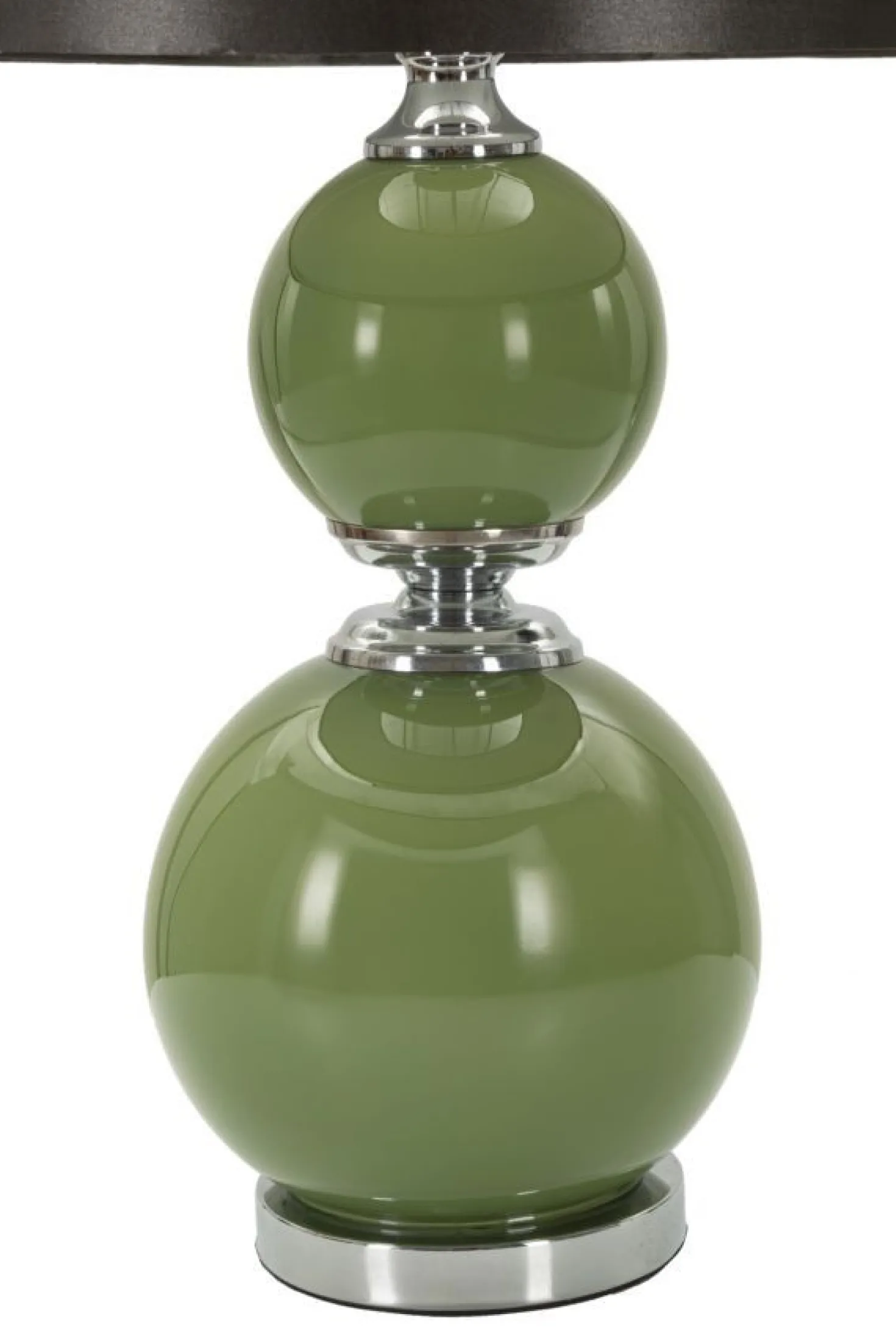 Lampe de table Eva Verre Vert abat-jour Velours Noir