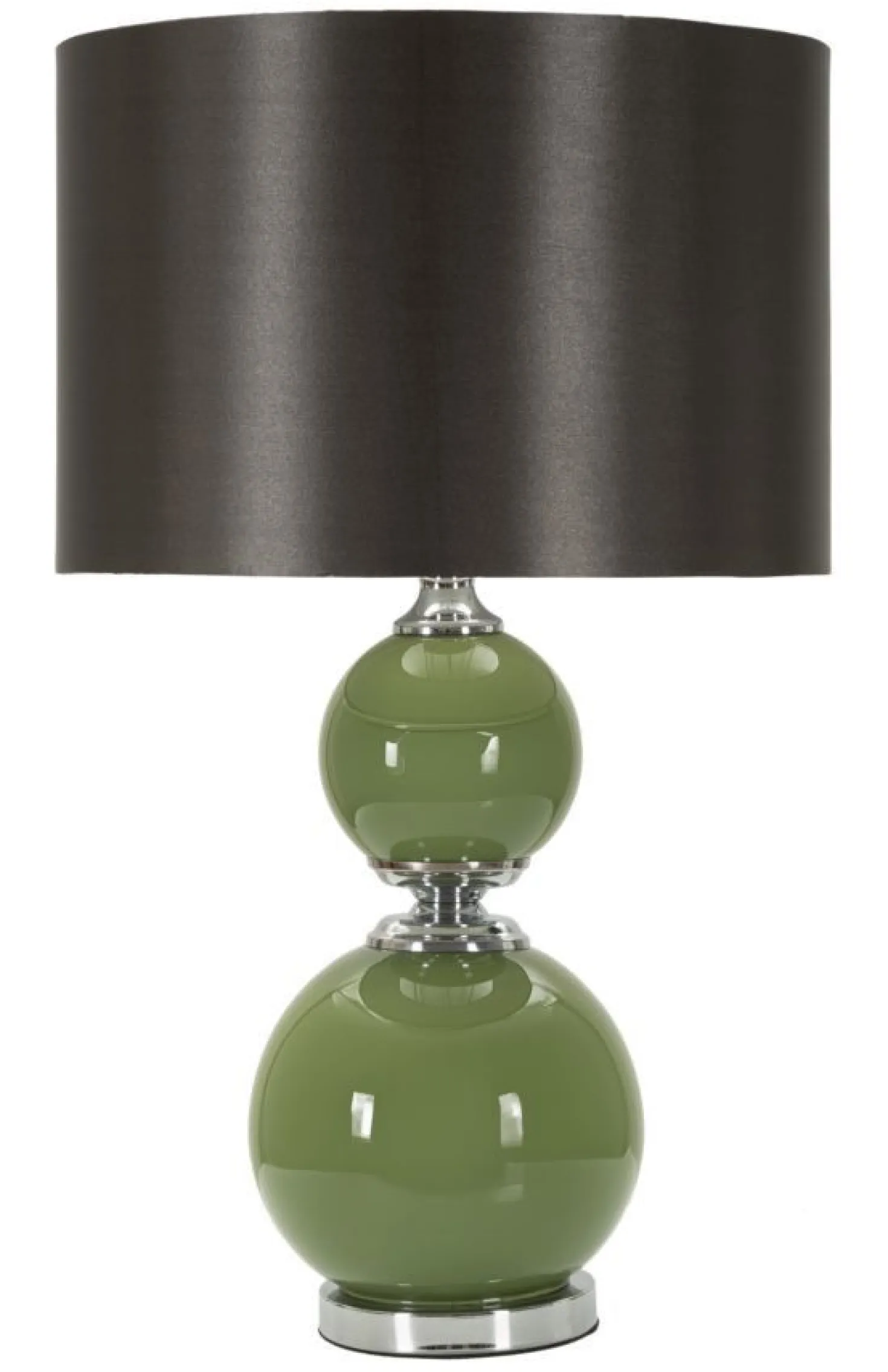 Lampe de table Eva Verre Vert abat-jour Velours Noir