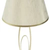 Lampe de table Glam Abat-jour Polyester Crème Piètement Fer Doré