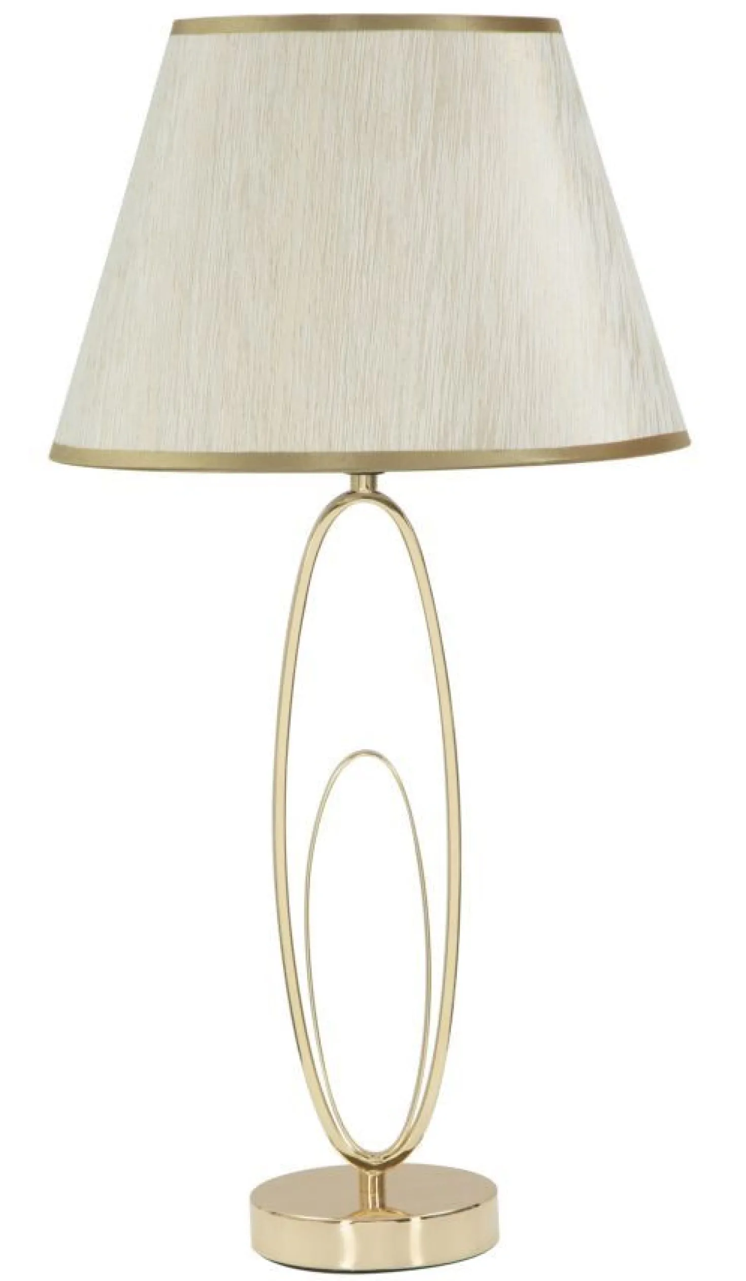 Lampe de table Glam Abat-jour Polyester Crème Piètement Fer Doré