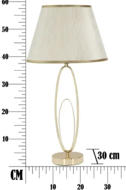 Lampe de table Glam Abat-jour Polyester Crème Piètement Fer Doré
