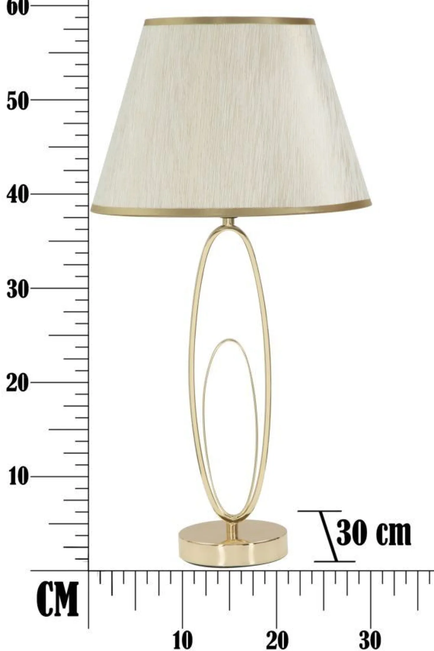 Lampe de table Glam Abat-jour Polyester Crème Piètement Fer Doré