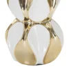 Lampe de table Glam Balls Céramique Blanche et Dorée abat-jour tissu Blanc