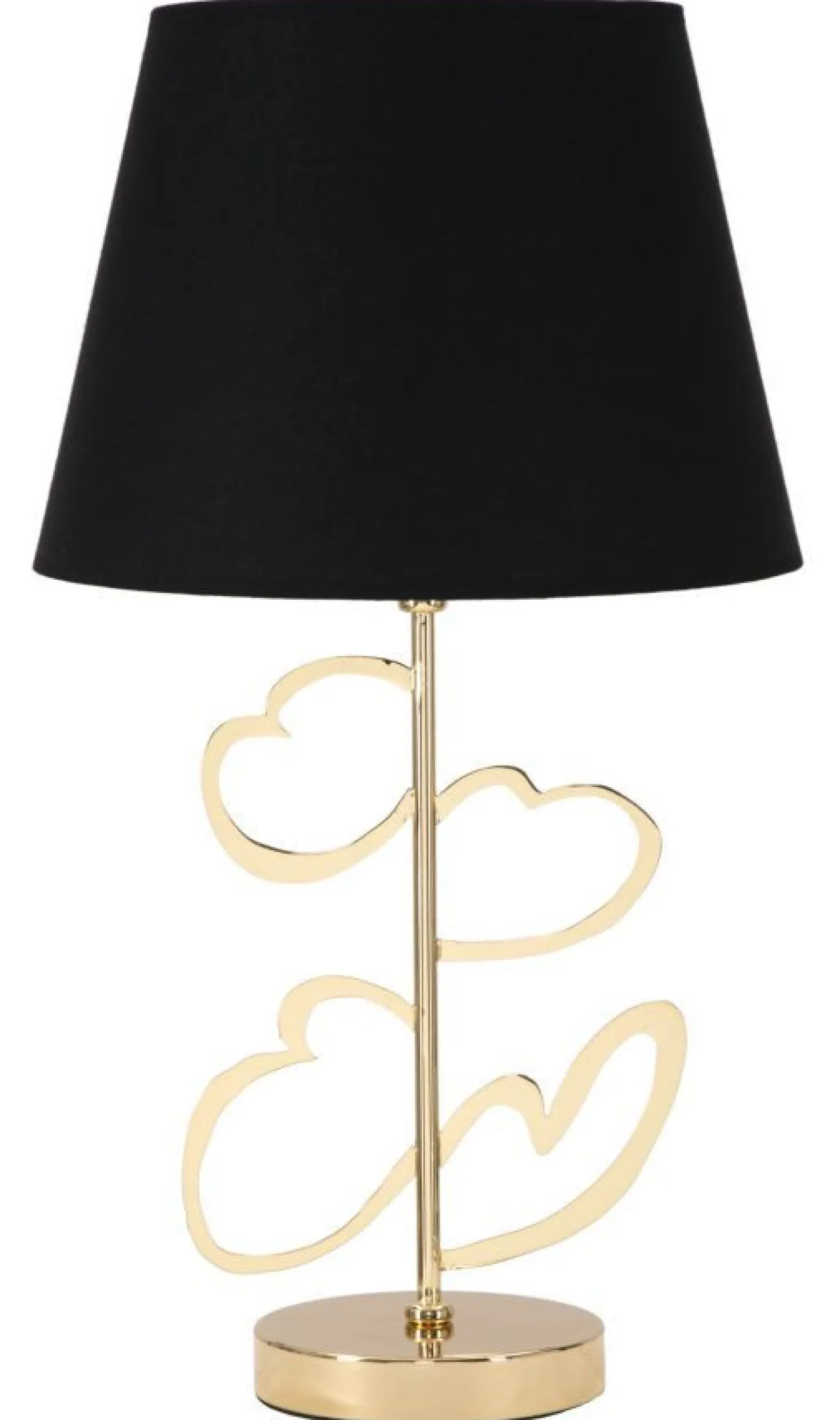 Lampe de table Glam métal doré abat-jour tissu noir