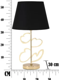 Lampe de table Glam métal doré abat-jour tissu noir
