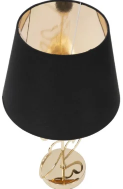 Lampe de table Glam métal doré abat-jour tissu noir