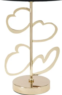 Lampe de table Glam métal doré abat-jour tissu noir