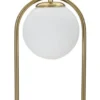 Lampe de table Glamy Métal Doré Abat-jour Verre Blanc