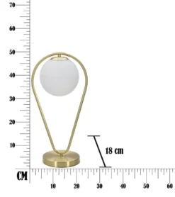 Lampe de table Glamy métal doré et verre blanc