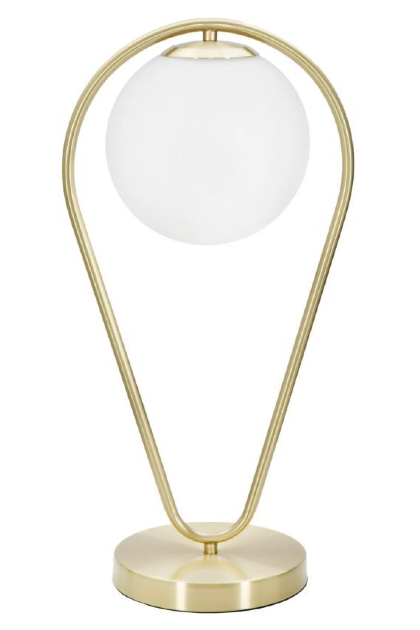 Lampe de table Glamy métal doré et verre blanc
