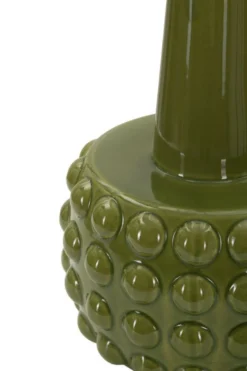 Lampe de table Gress céramique verte abat-jour neutre