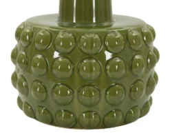 Lampe de table Gress céramique verte abat-jour neutre