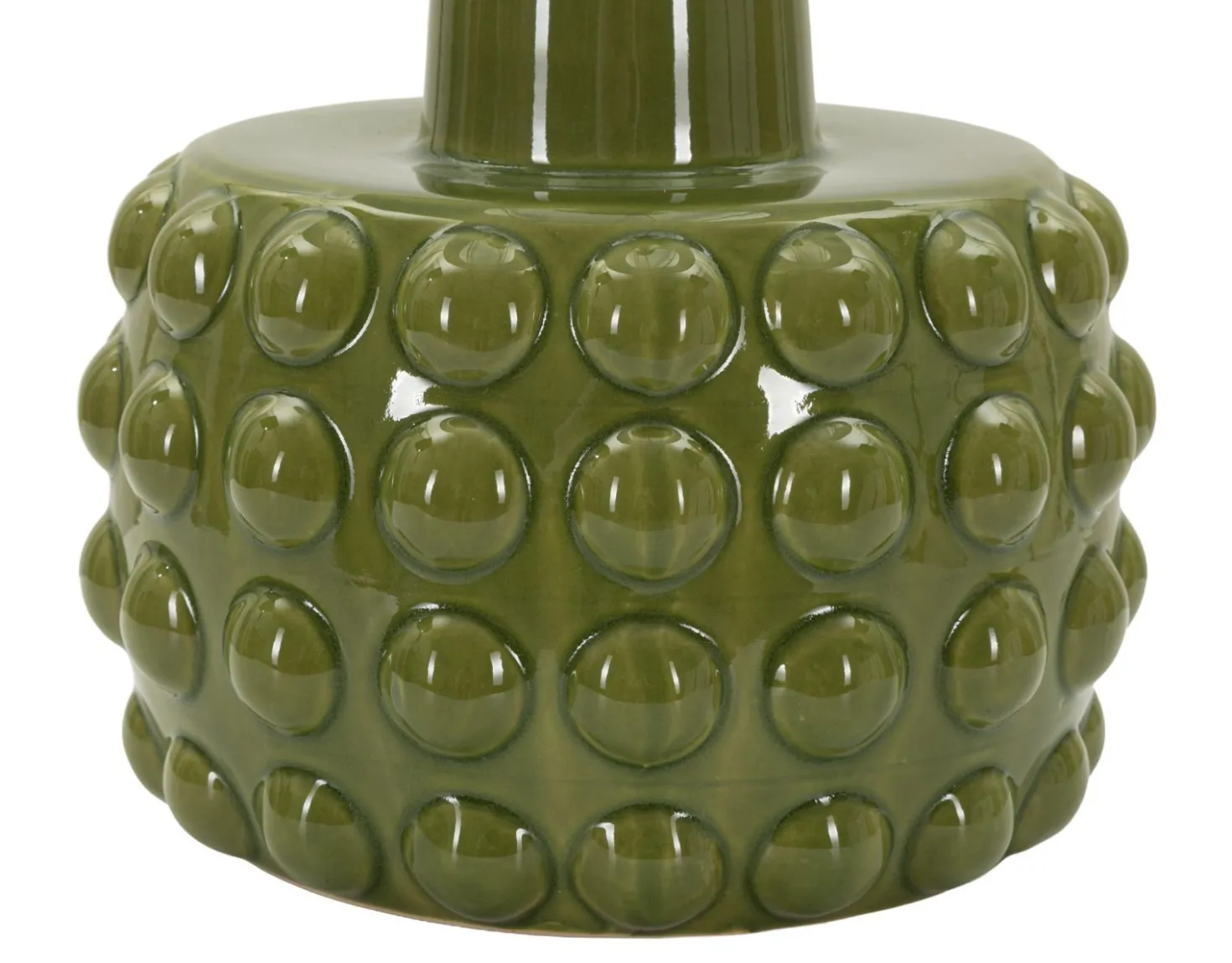 Lampe de table Gress céramique verte abat-jour neutre