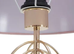Lampe de table Krista Métal Doré abat-jour Tissu Rose