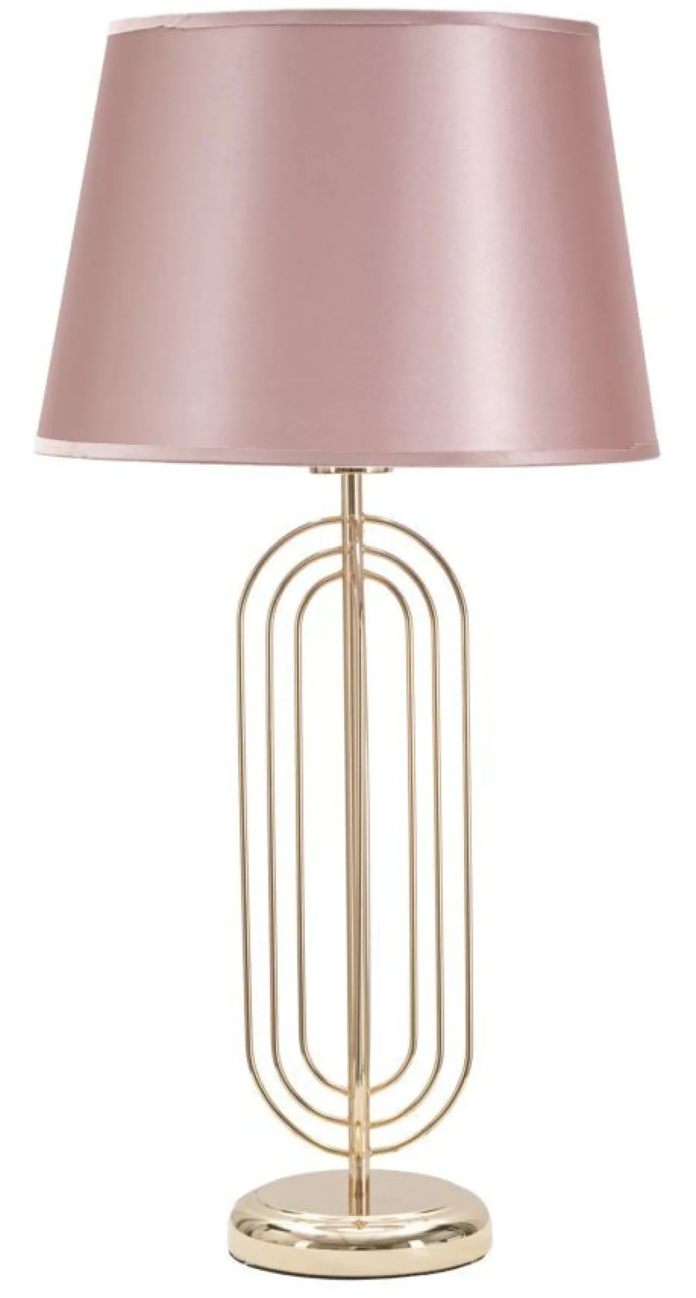 Lampe de table Krista Métal Doré abat-jour Tissu Rose