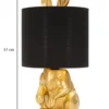 Lampe de table Lapin doré abat-jour tissu Noir