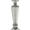 Lampe de table métal argenté abat-jour tissu gris