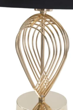 Lampe de table métal doré abat-jour tissu noir