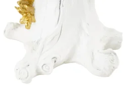Lampe de table Perroquet résine blanche décorations dorées
