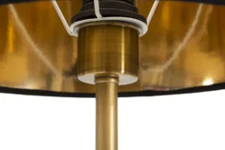 Lampe de table Perroquets métal doré abat-jour tissu noir