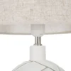 Lampe de table résine décorations géométriques abat-jour tissu beige