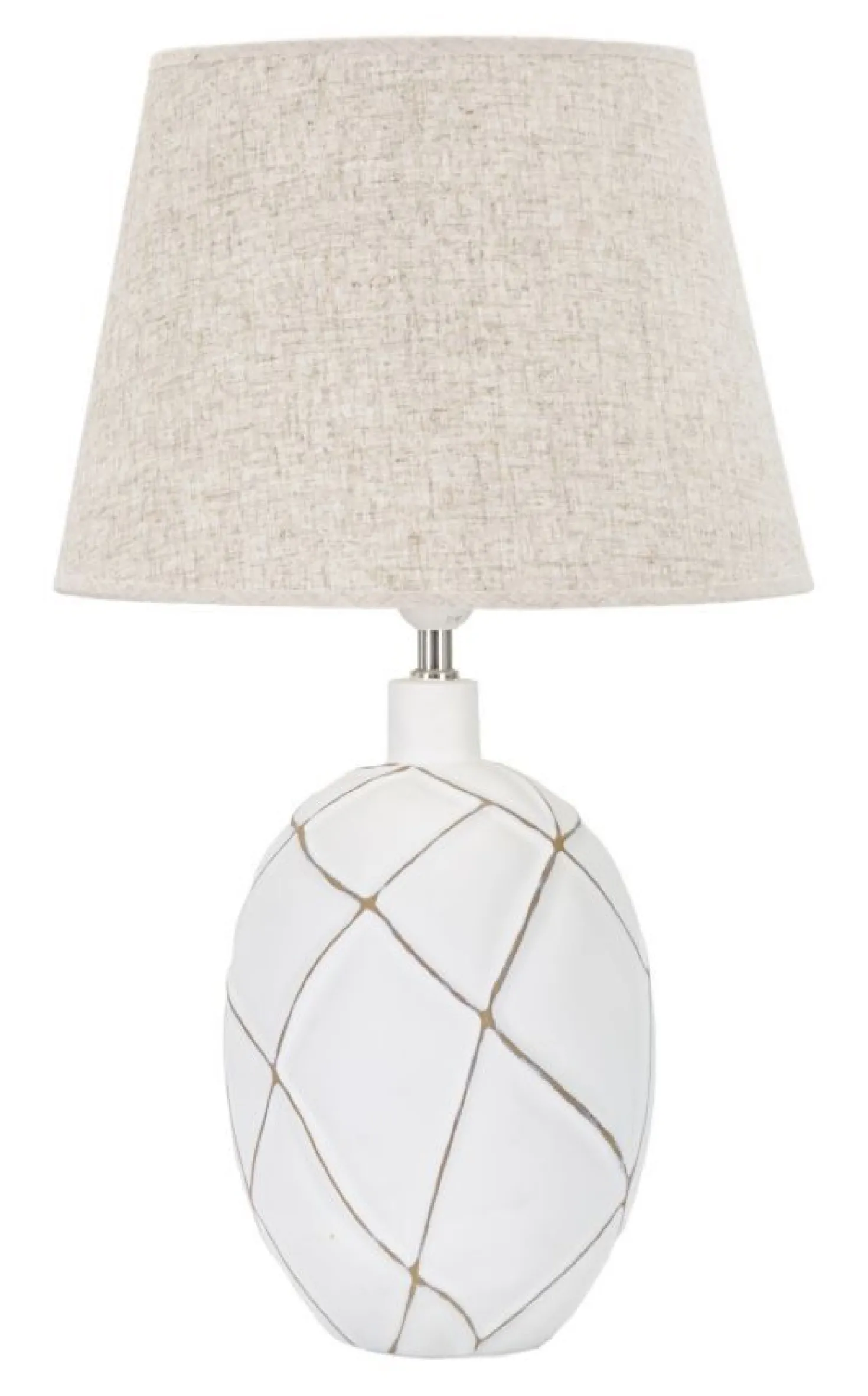 Lampe de table résine décorations géométriques abat-jour tissu beige