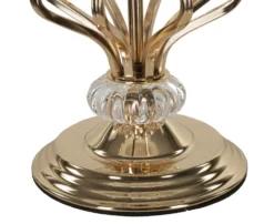 Lampe de table Tarty métal doré abat-jour plumes synthétiques blanches