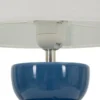 Lampe de table Torr Céramique bleue abat-jour blanc