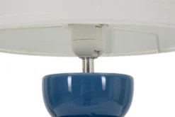 Lampe de table Torr Céramique bleue abat-jour blanc
