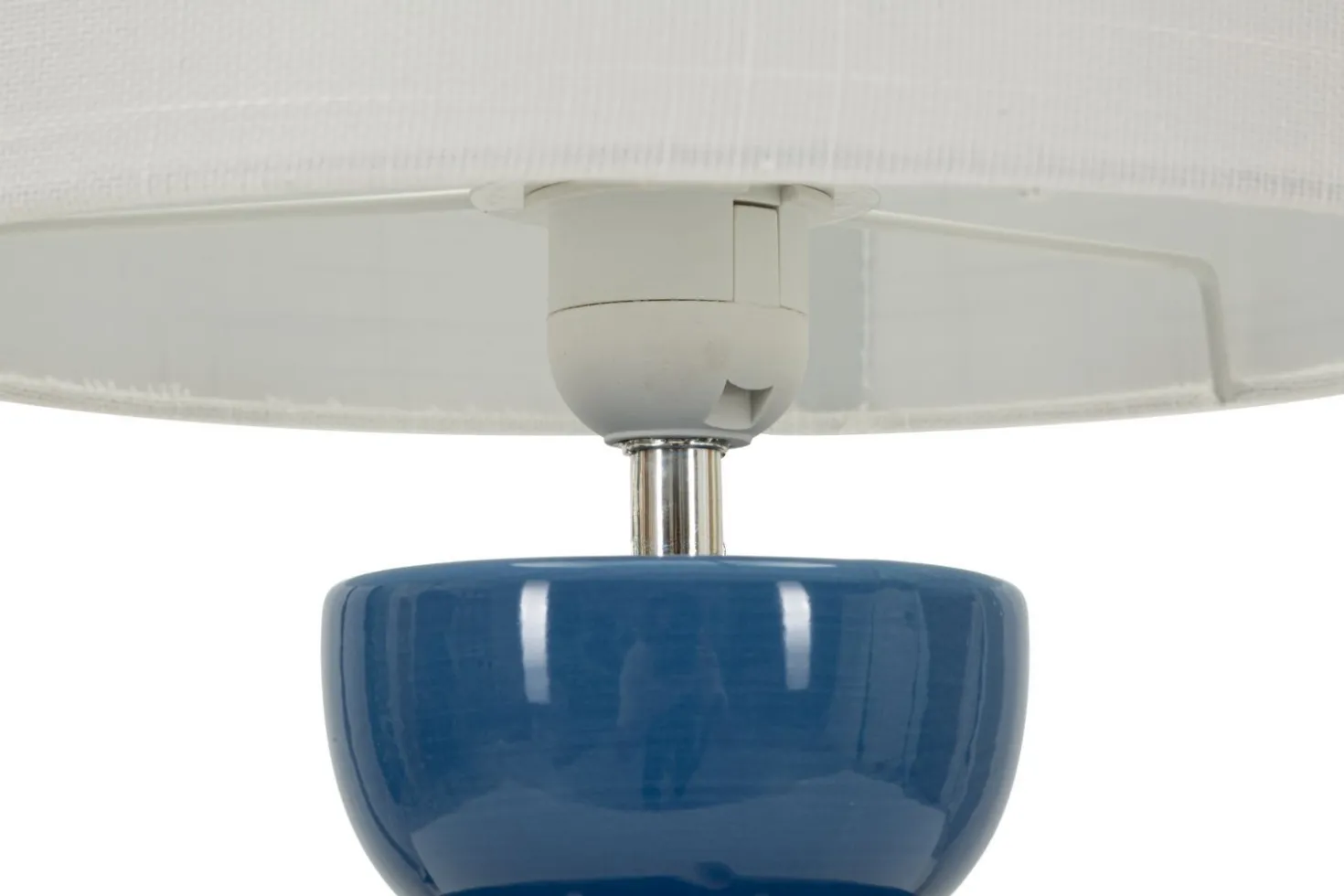 Lampe de table Torr Céramique bleue abat-jour blanc