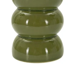 Lampe de table Torr céramique émaillée vert olive abat-jour clair
