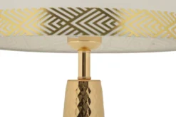 Lampe de table Tower dorée abat-jour blanc