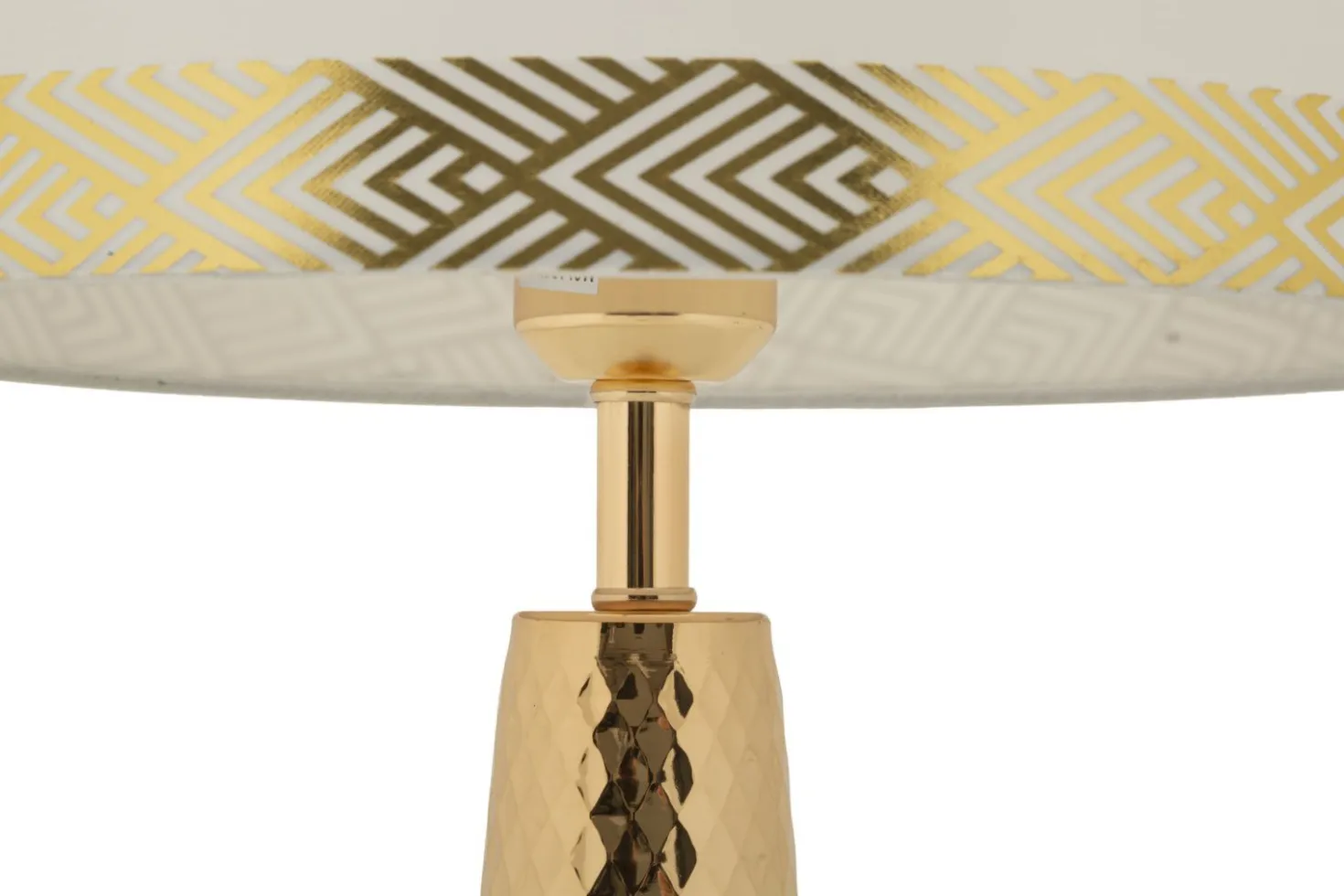 Lampe de table Tower dorée abat-jour blanc