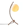 Lampe de table trépied arcs Bulla 43cm Verre Blanc et Métal Or rose