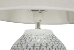 Lampe de table Wave Résine et Abat-jour tissu Blanc