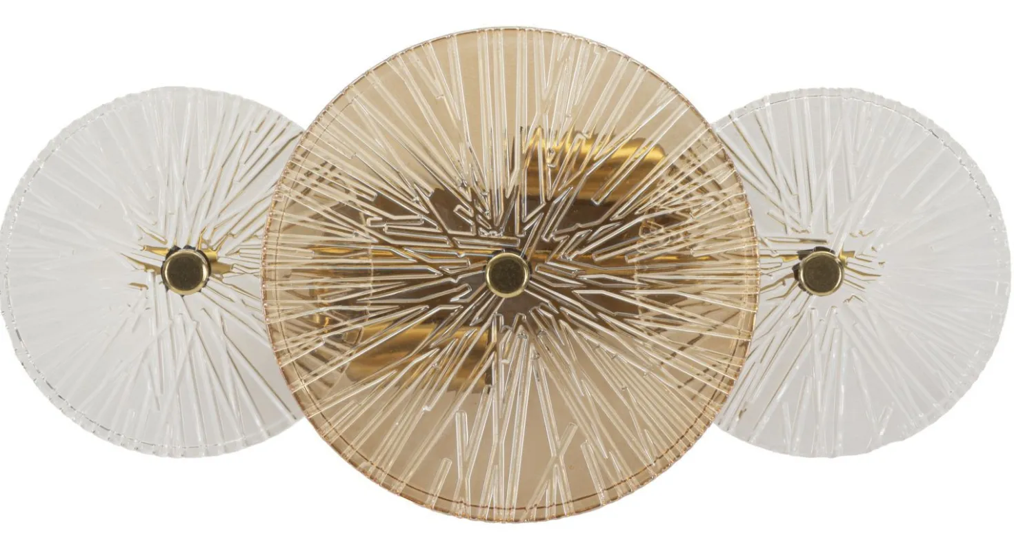 Lampe murale Osaka en verre transparent et verre doré