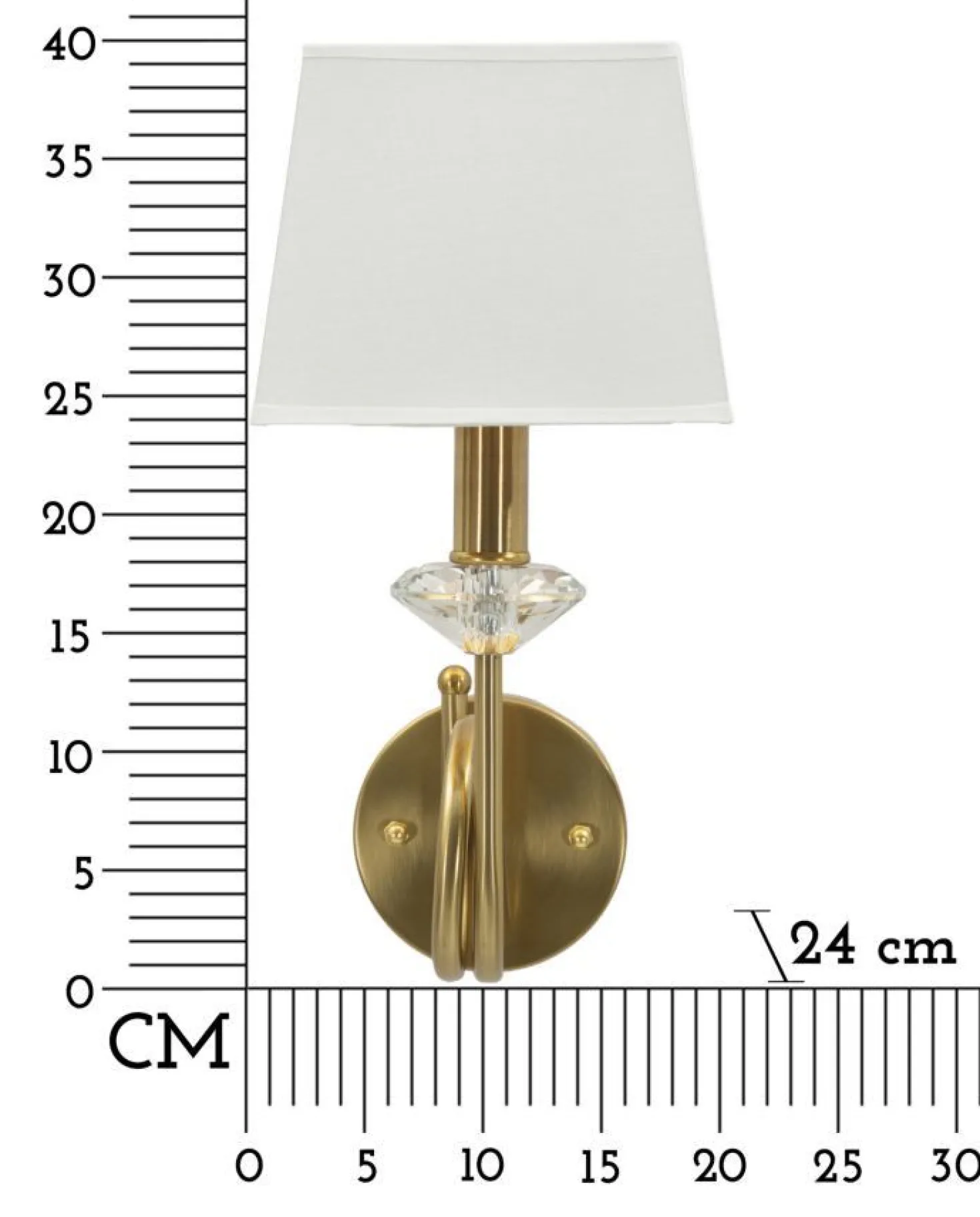 Lampe murale Salzburg dorée avec abat-jour blanc
