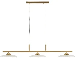 Lampe plafond 3 lumières Emily Verre Transparent structure dorée