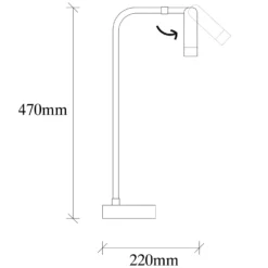 Lampe à poser une torche Faxus 47cm Métal Noir