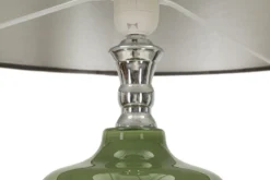 Lampe sur pied Eva Velours Noir et verre Vert