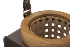 Lanterne métal et bois design 19ème siècle finition multicolore