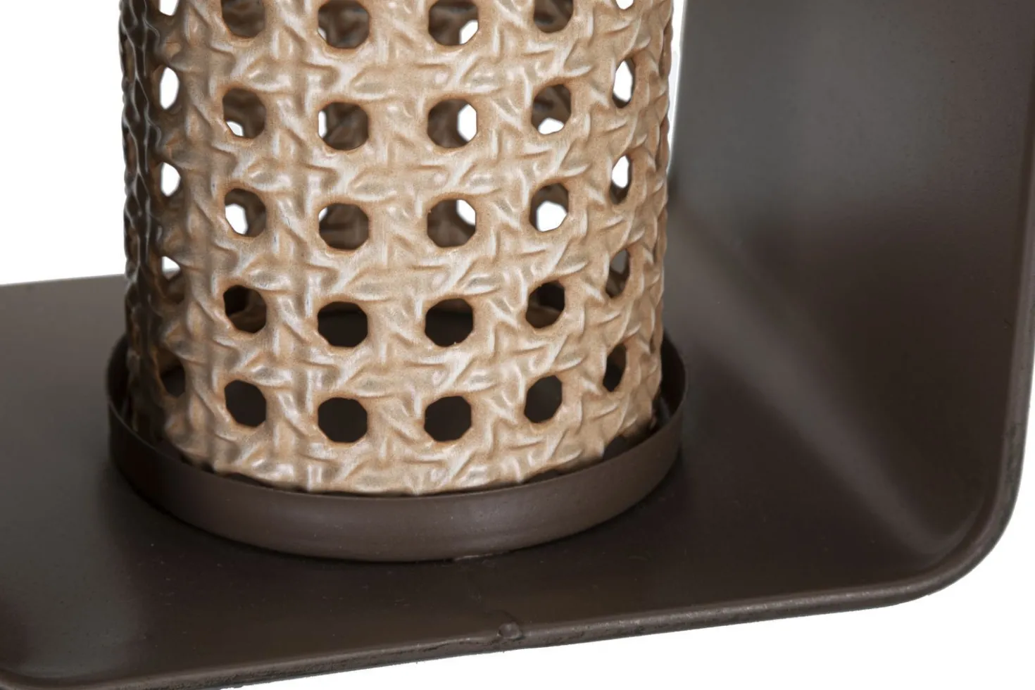 Lanterne métal et bois design 19ème siècle finition multicolore