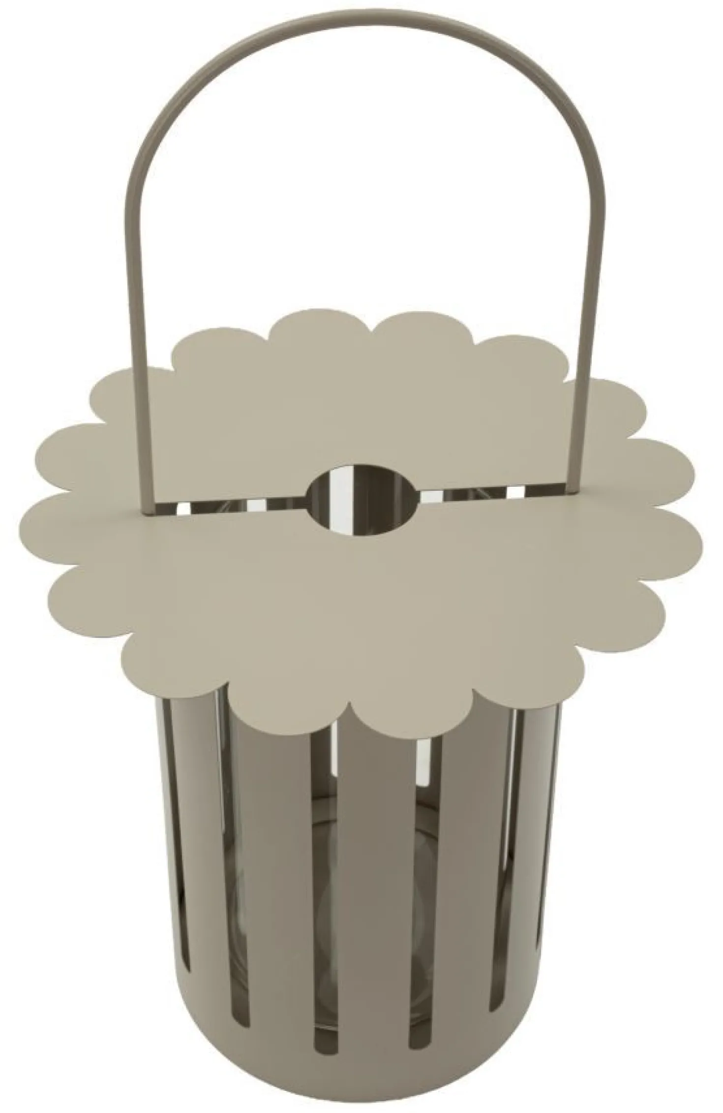 Lanterne Saturn métal gris tourterelle